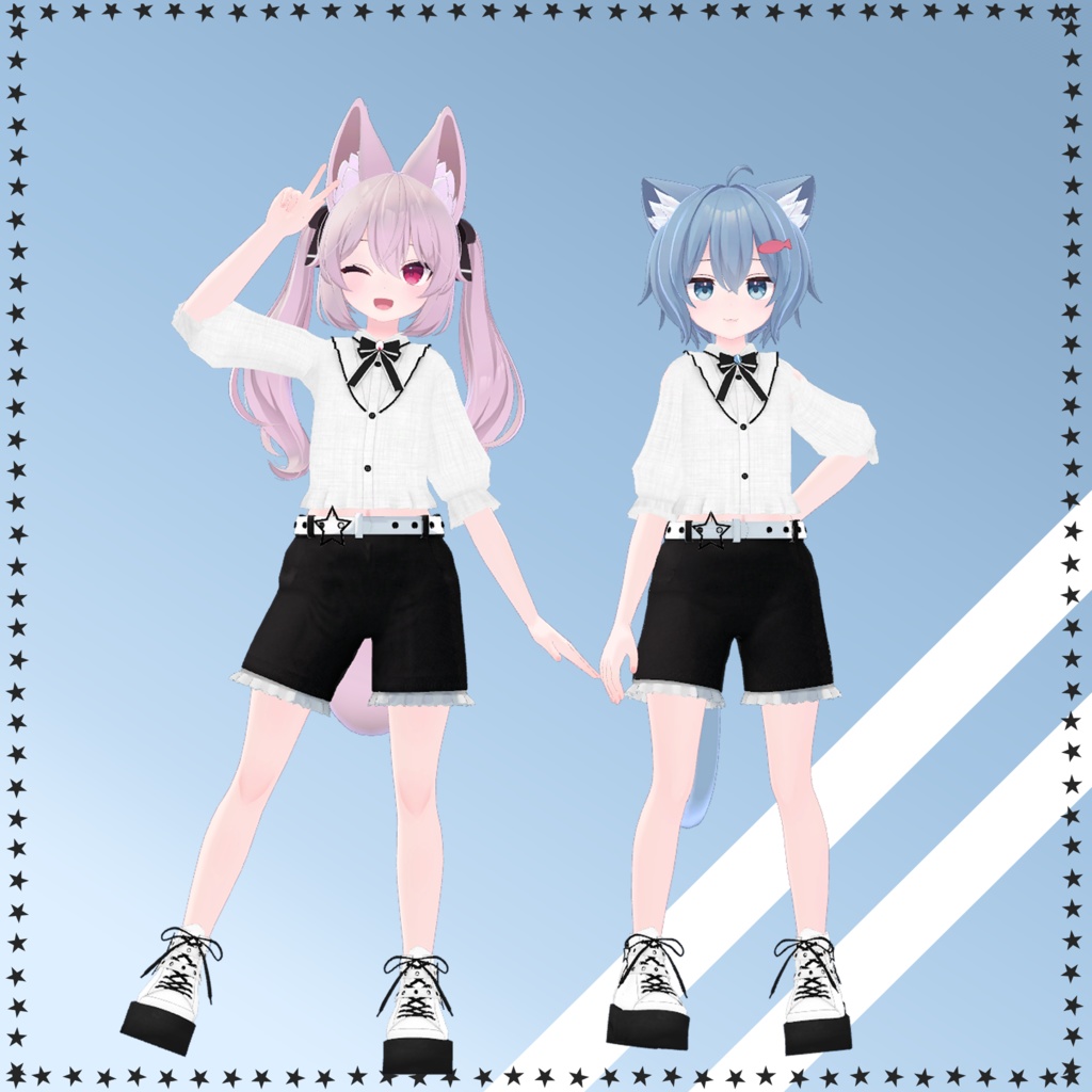 【11アバター対応衣装】PuffSleeveShirt & FrillShorts