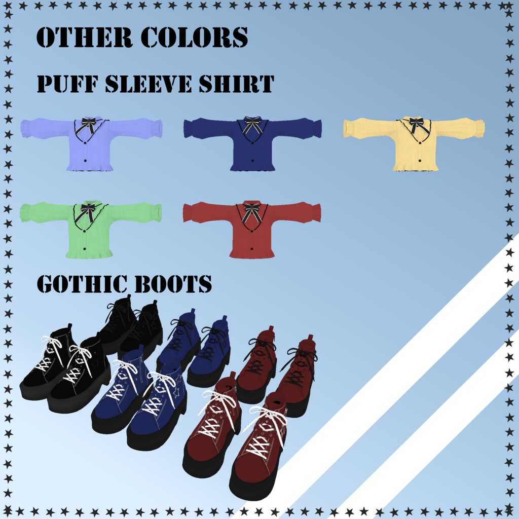 【11アバター対応衣装】PuffSleeveShirt & FrillShorts
