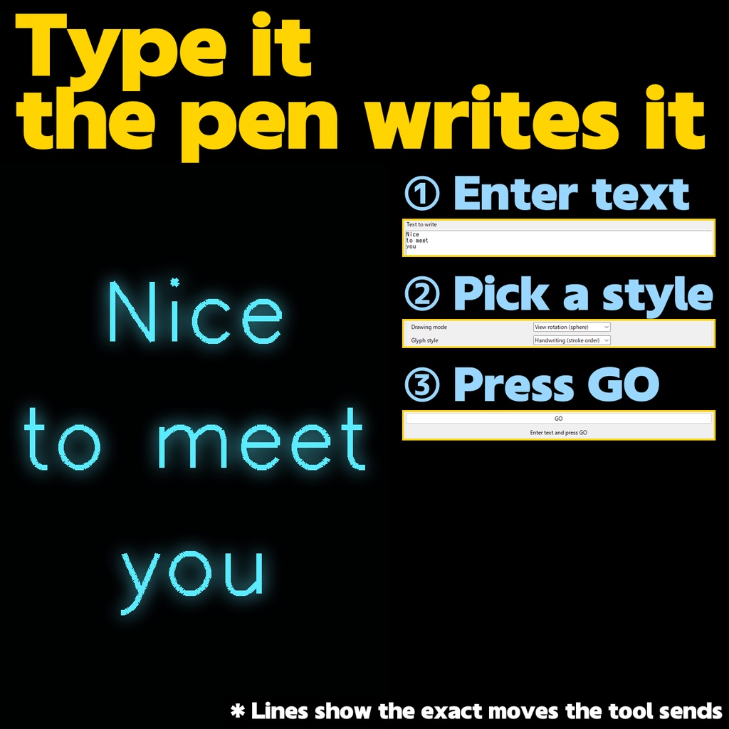 VRC Pen Writer - Your world pen writes your text (desktop mode / flat Tab mode / JP stroke order)