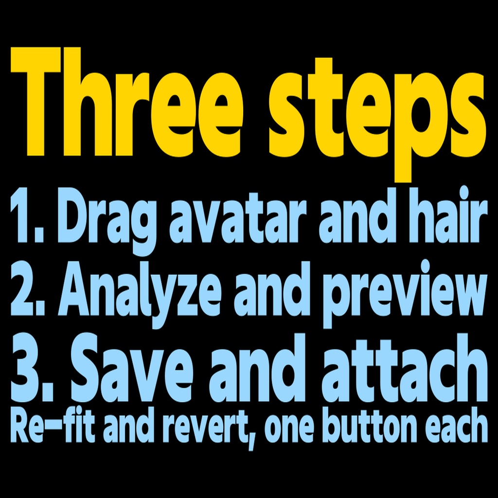 Hair Retargeter - Fit any hairstyle onto any avatar【Head profiles / penetration fix / bone follow / see-through bangs / re-fit】