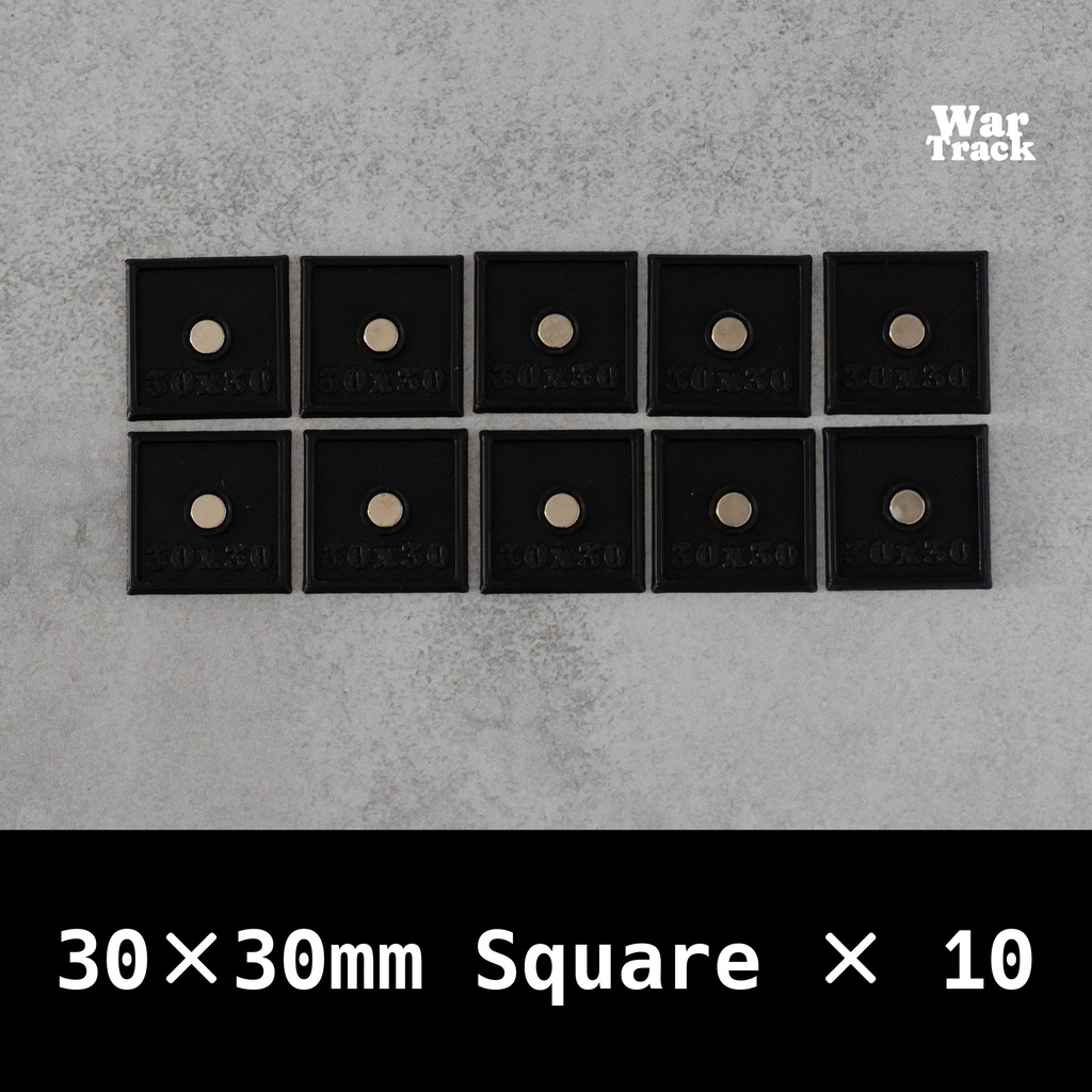 Magnetize Insert 30×30mm Square × 10 - ミニチュアベース用マグネタイズインサート