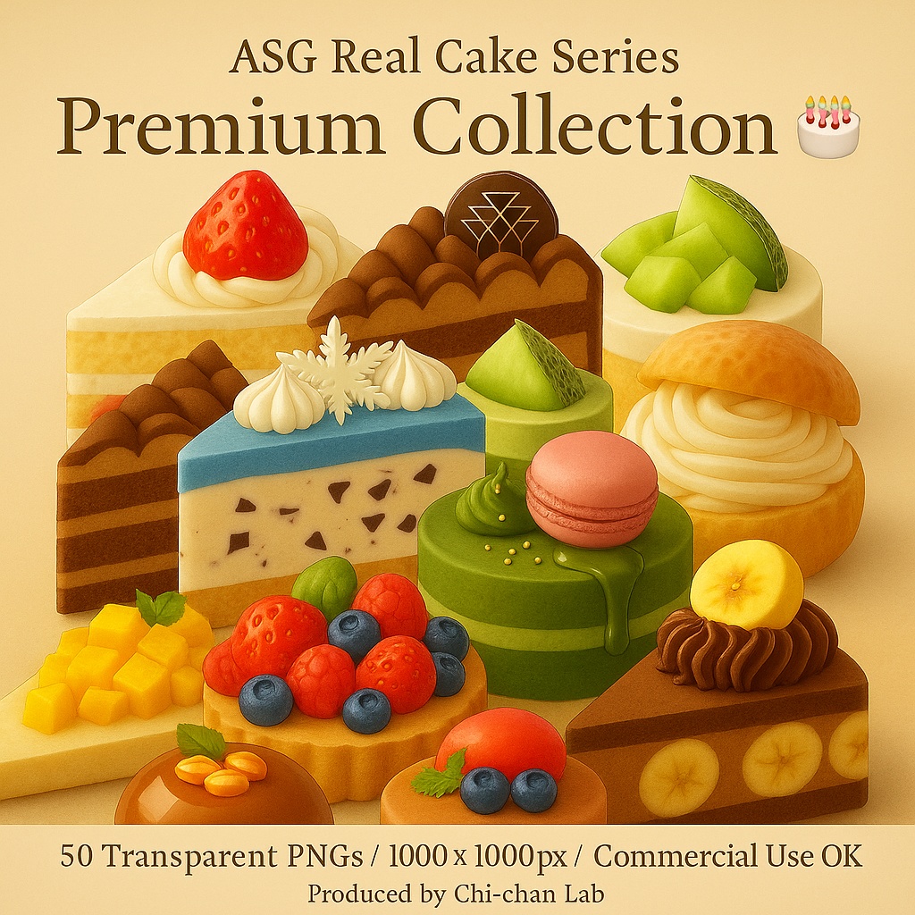 🎂ASG Real Cake Series|リアルケーキ素材50選🍰