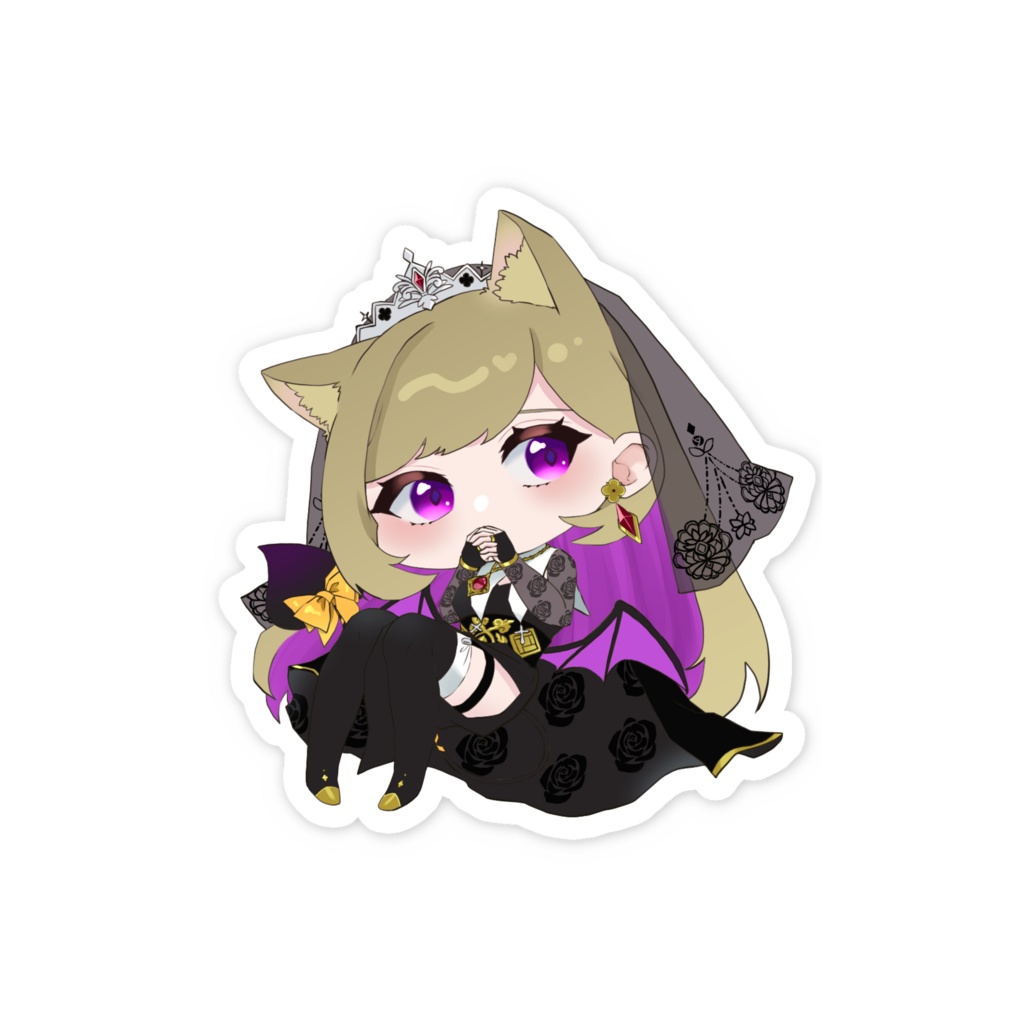 えるな 猫耳悪魔シスターVer. スマホステッカー