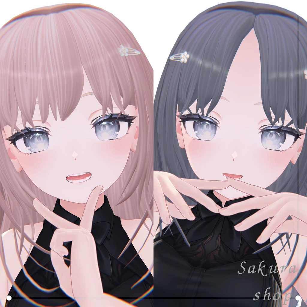 🌸SALE🌸2 Types of Long Hair 【VR CHAT】