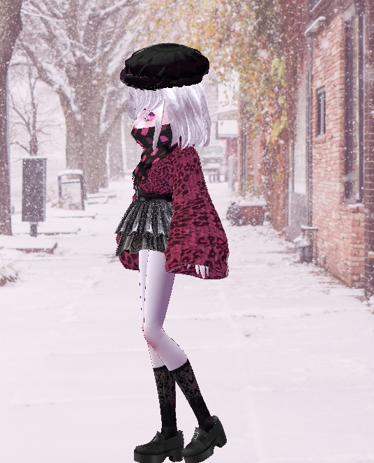 vroid衣装 ピンクレオパードコーデ マフラー2種つき