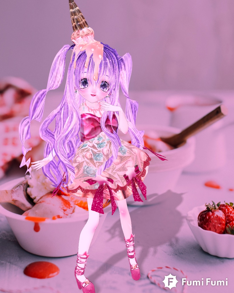 【Vroid衣装】シュワっと★アイスクリームワンピコーデ
