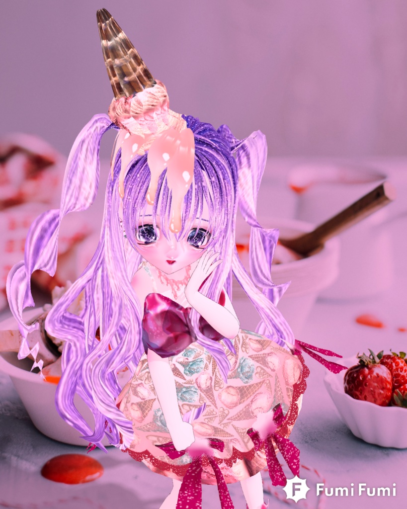 【Vroid衣装】シュワっと★アイスクリームワンピコーデ