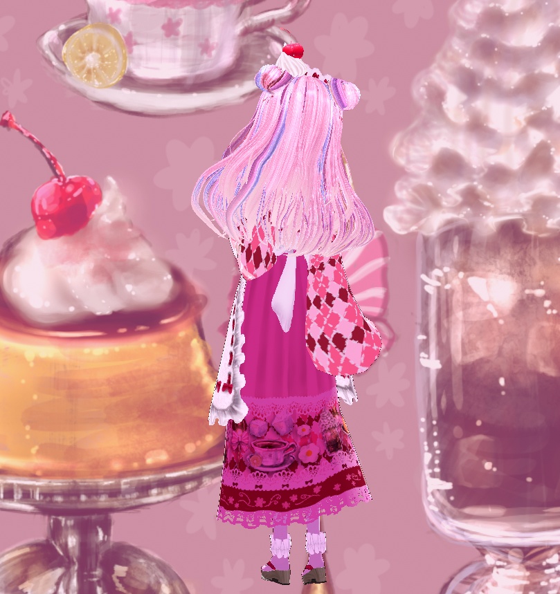 【Vroid衣装】レトロ喫茶ウェイトレスコーデ