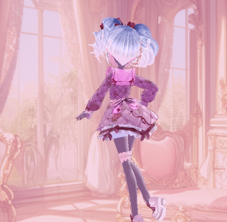 【Vroid衣装】ベア柄ピンクセットアップ