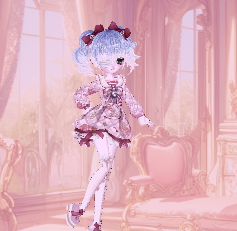 【Vroid衣装】ベア柄ピンクセットアップ