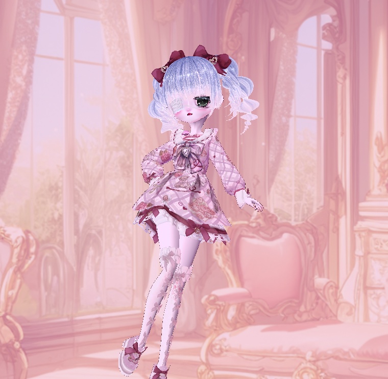 【Vroid衣装】ベア柄ピンクセットアップ