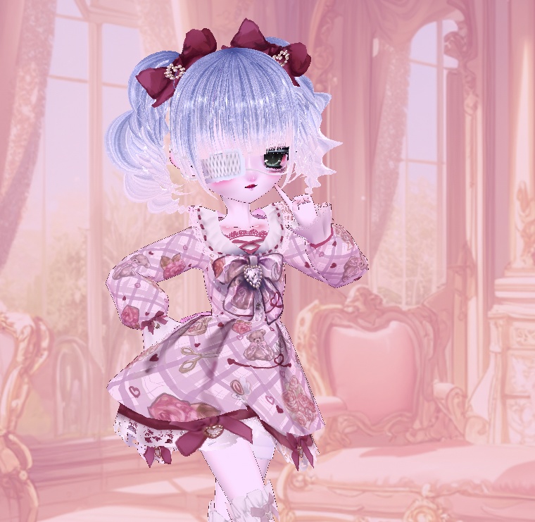 【Vroid衣装】ベア柄ピンクセットアップ