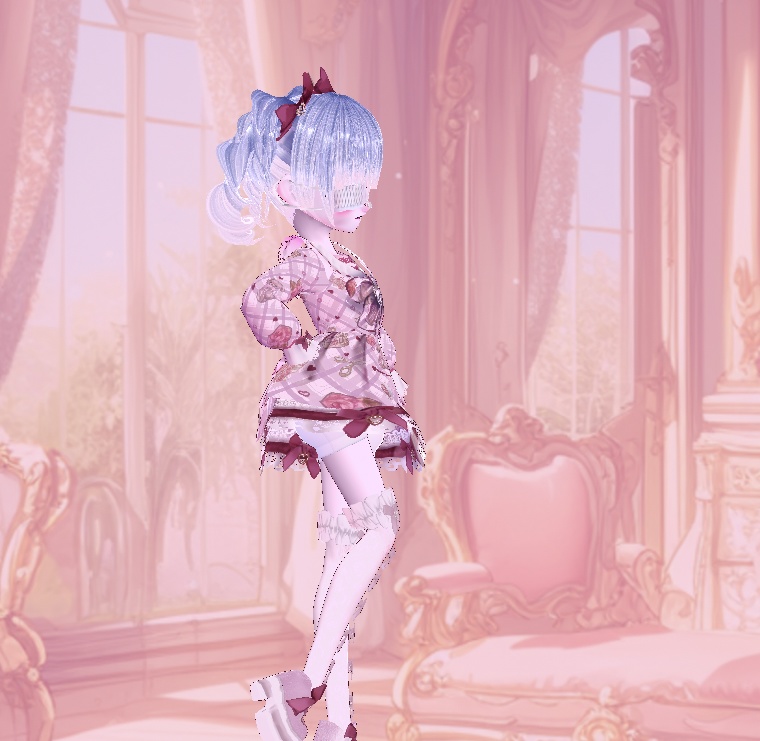 【Vroid衣装】ベア柄ピンクセットアップ