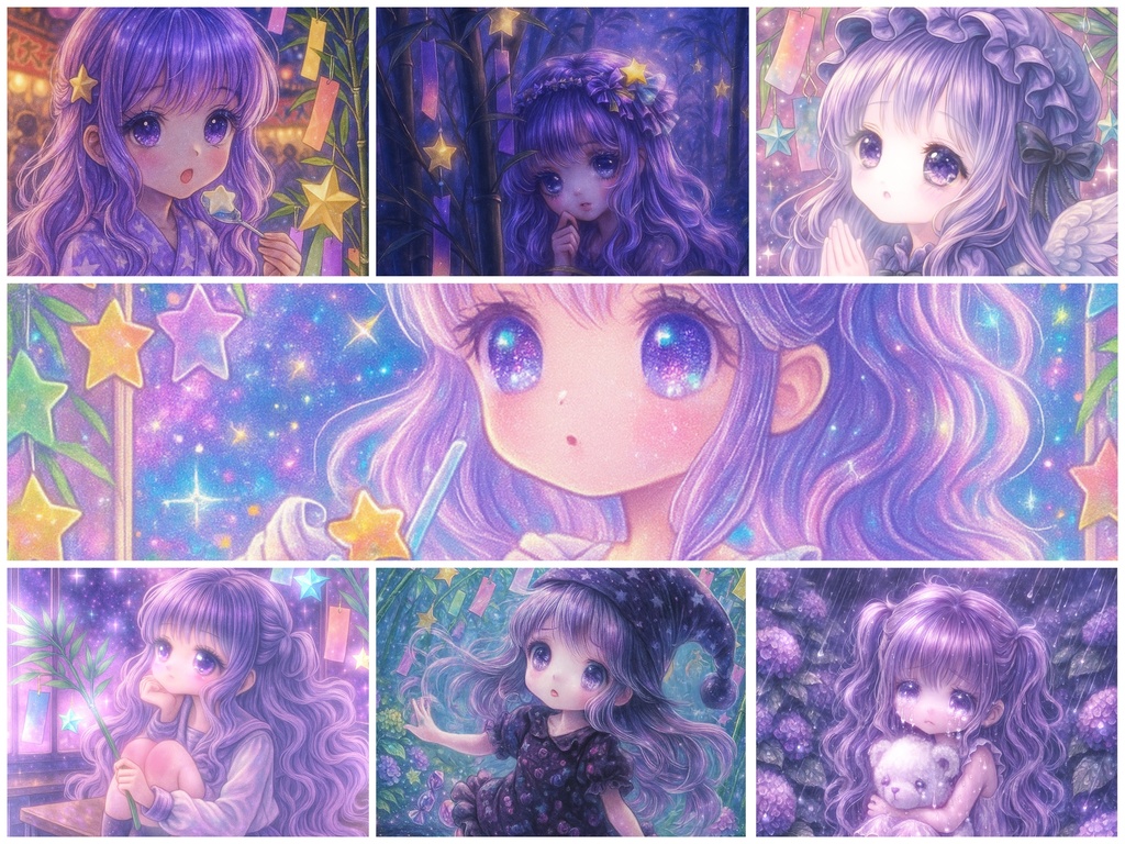 オリジナル七夕/星空ボーカル5曲×イラストセット ※AI使用