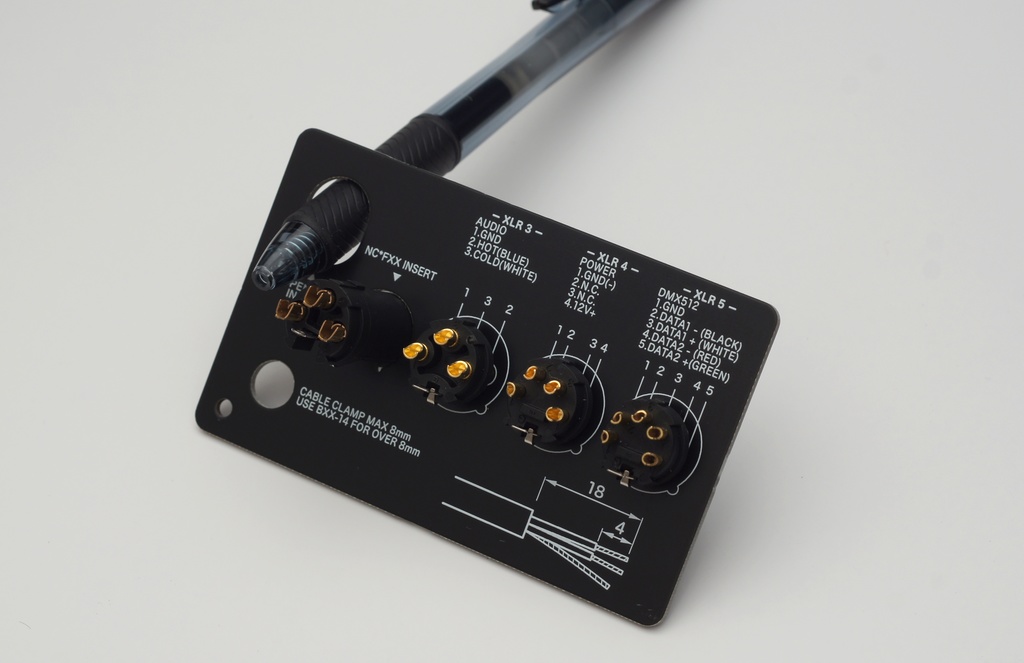 XLRコネクタ半田付けテンプレート