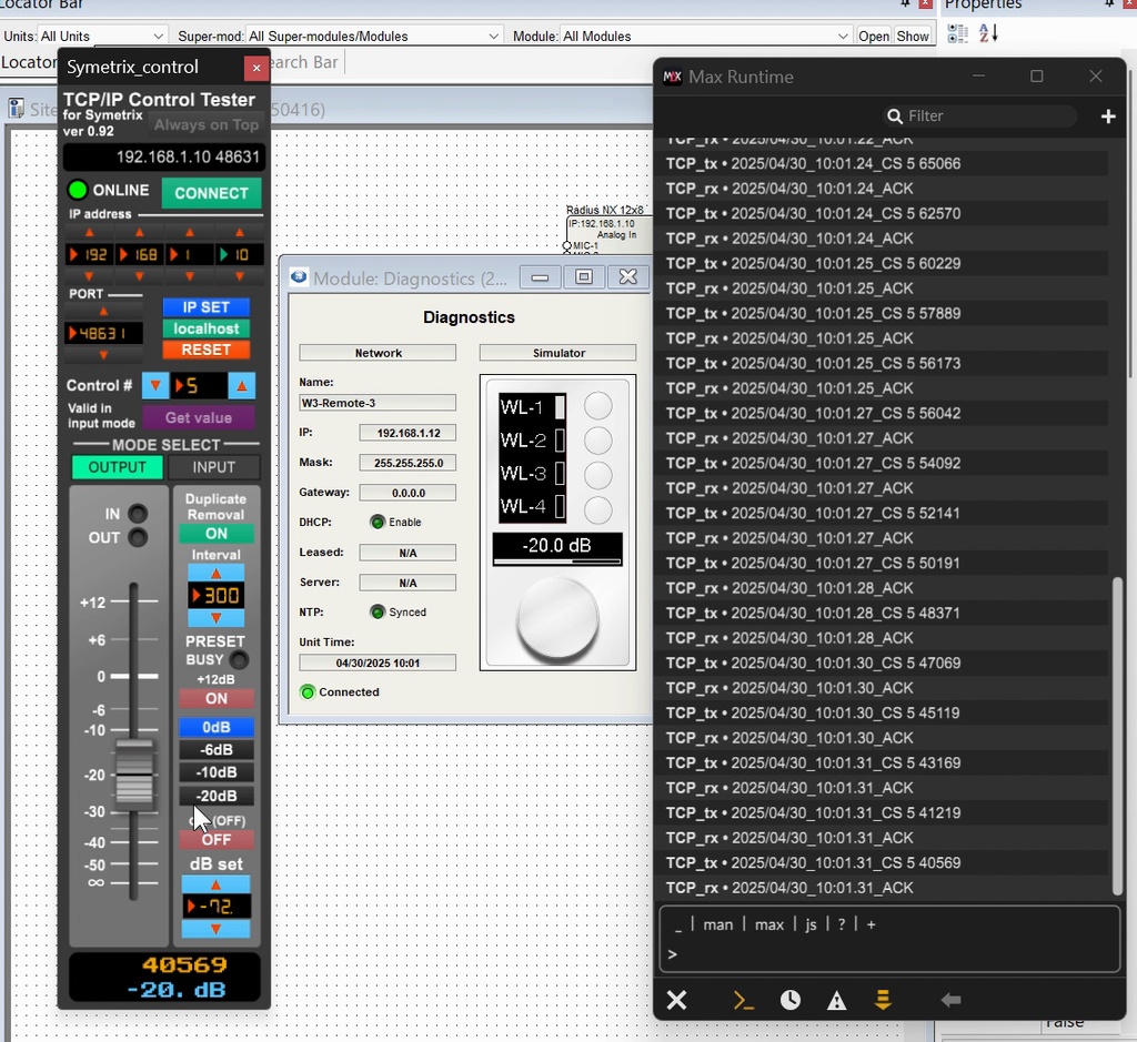 Symetrix DSP TCP/IP Control