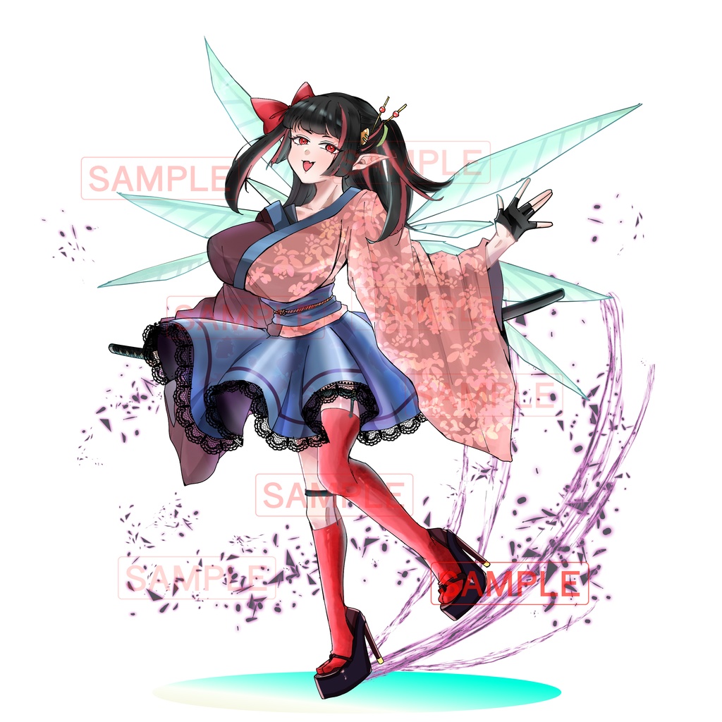 和服羽根つき女の子