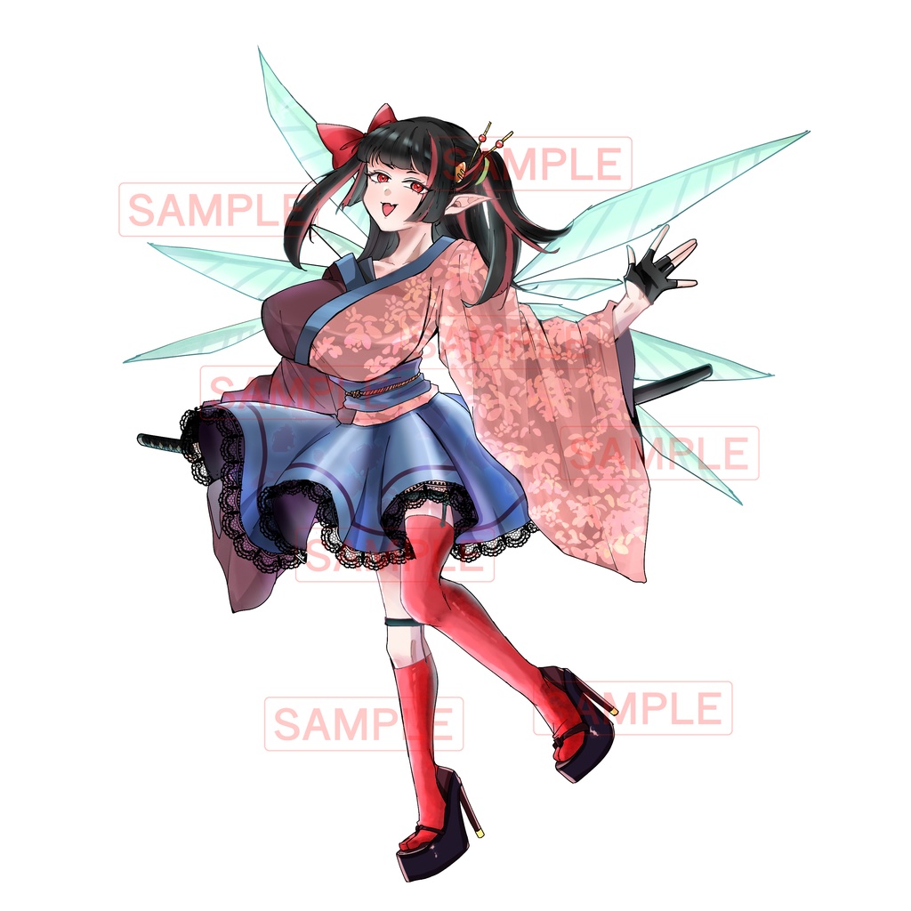 和服羽根つき女の子