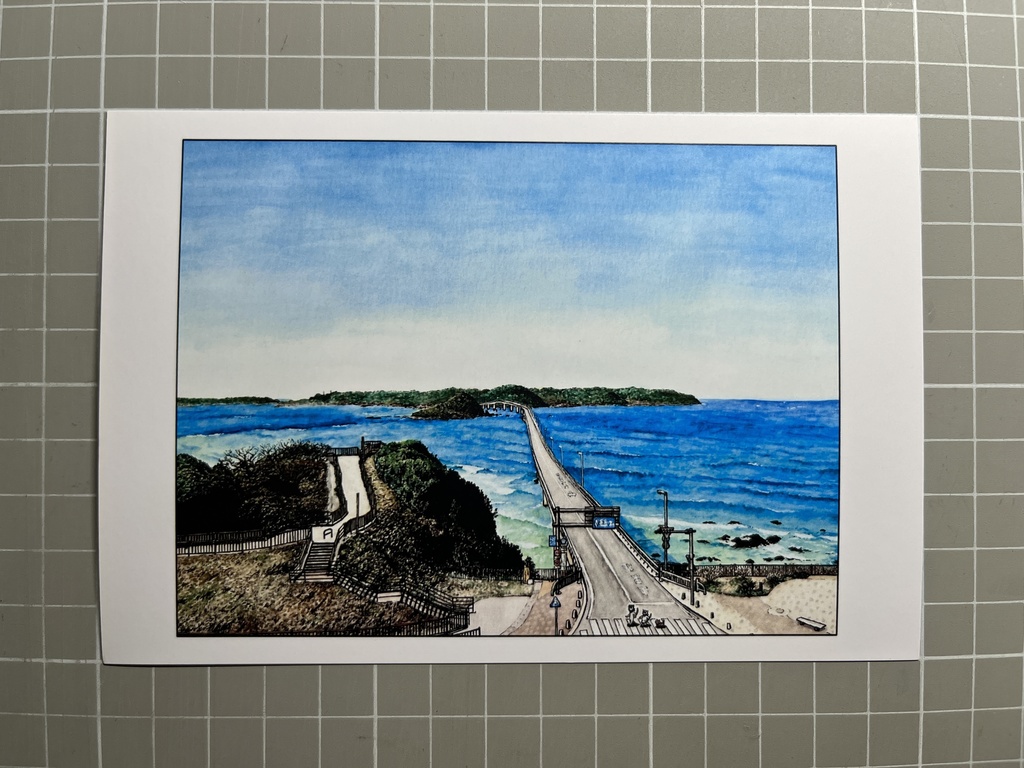 油絵「 角島大橋 」 F10号 - 絵画