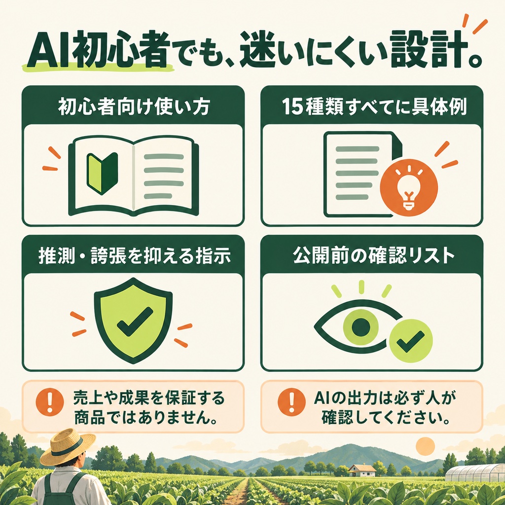 農家のためのAI実務テンプレート15|発信・販売・採用・現場管理