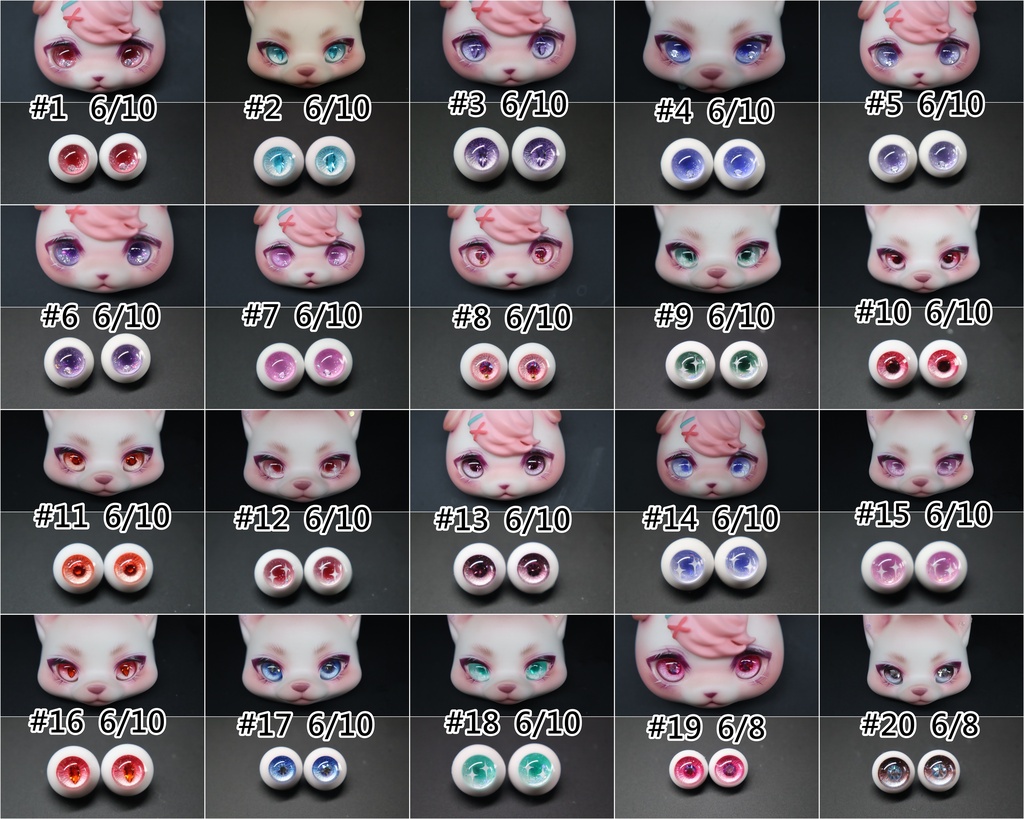 【10mm/8mmドールアイ】BJD レジンアイ