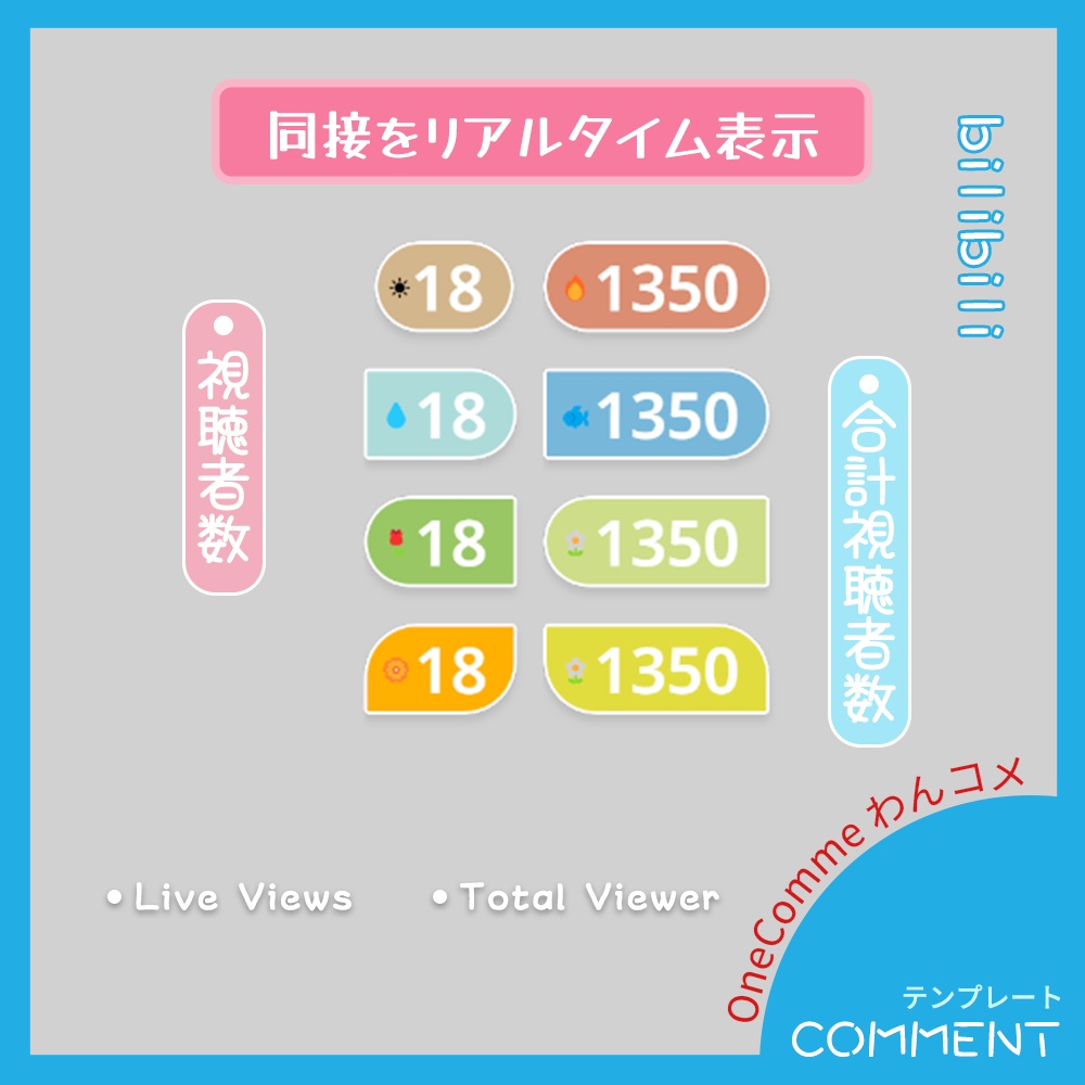わんコメ 同接+リアルタイム表示【複数のプリセット~カスタマイズ対応】
