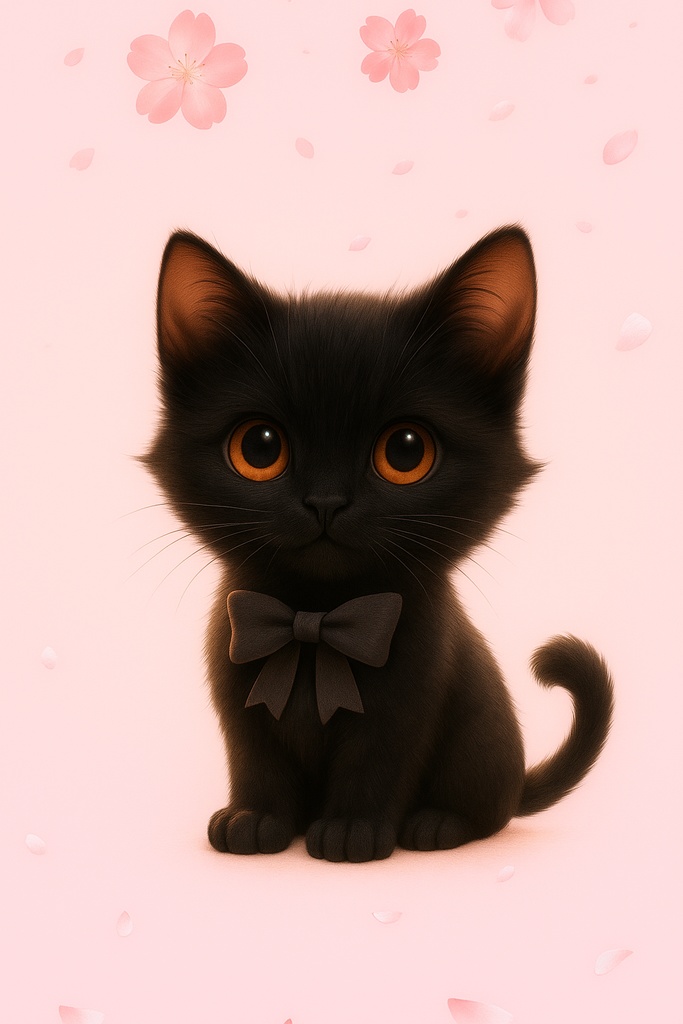 🌅 夜明けの黒猫 & 🌸 春風のくろむぅ|スマホ壁紙セット|AIイラスト|癒し・かわいい・猫好き向け