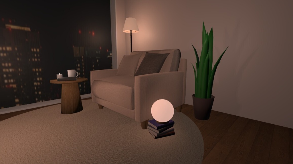 【無料】WindowSideRoom_A|窓辺のソファセット