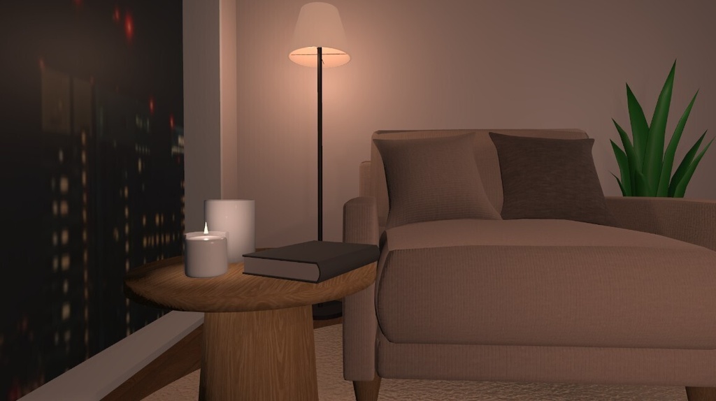 【無料】WindowSideRoom_A|窓辺のソファセット