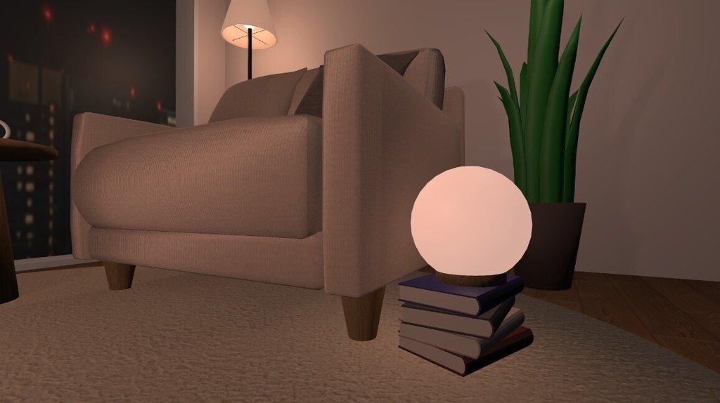 【無料】WindowSideRoom_A|窓辺のソファセット