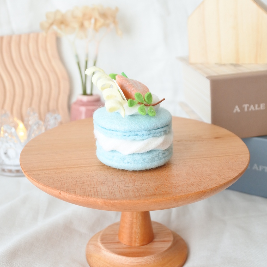 フェルトケーキ~水色マカロンケーキ~