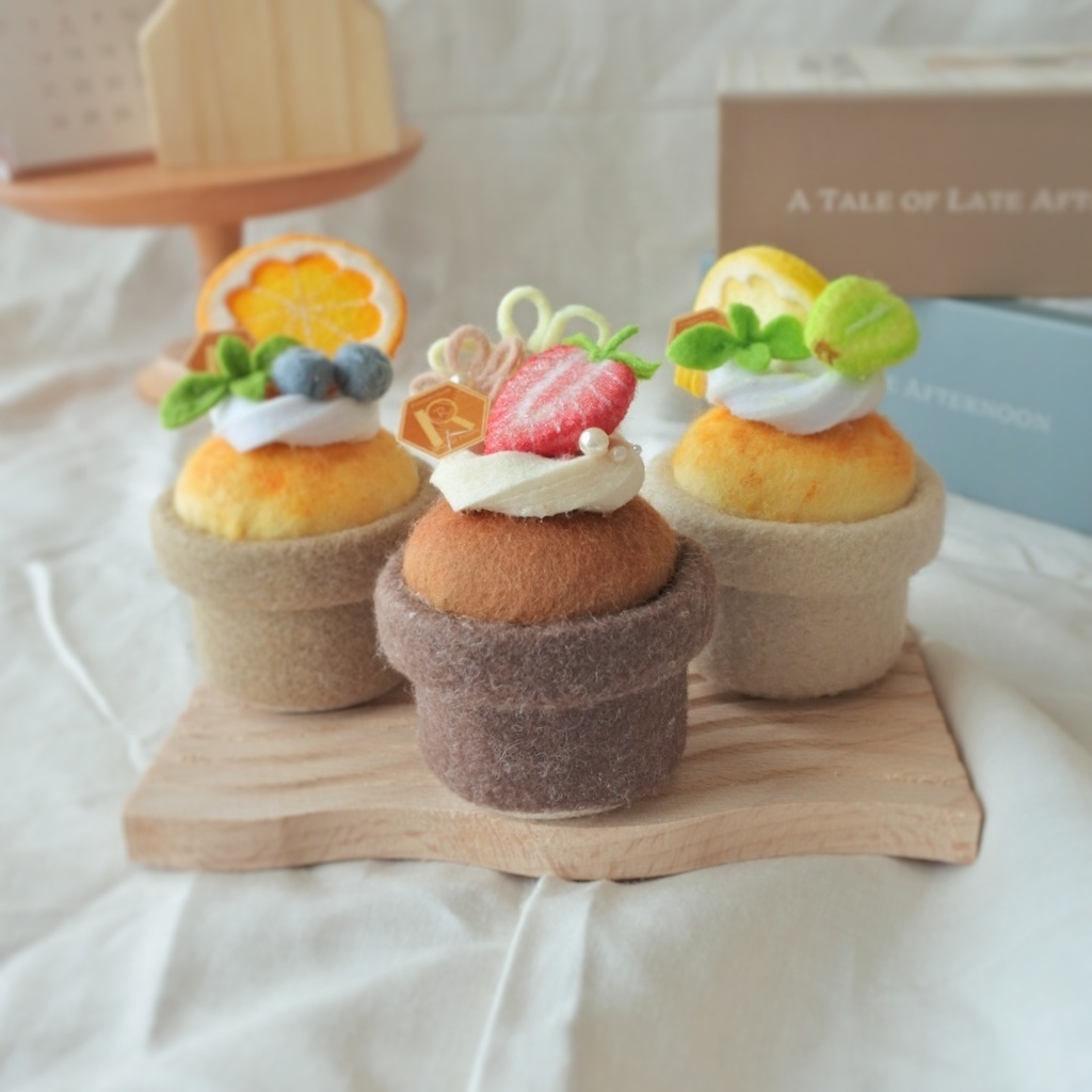 フェルトのカップケーキセット