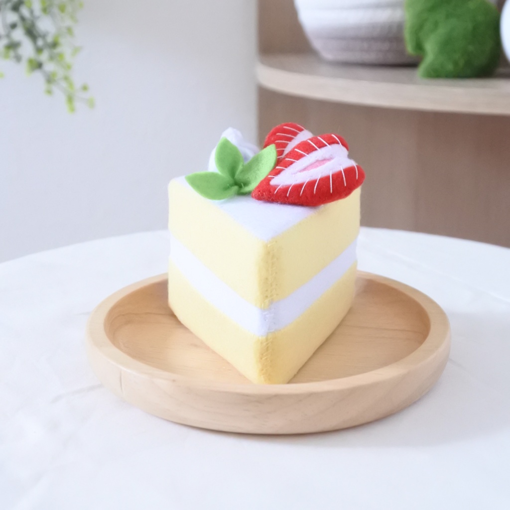 【型紙&レシピ】フェルトで作るショートケーキ