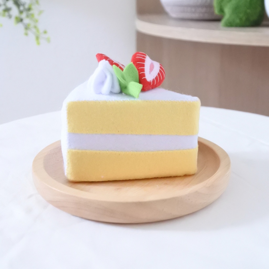 【型紙&レシピ】フェルトで作るショートケーキ