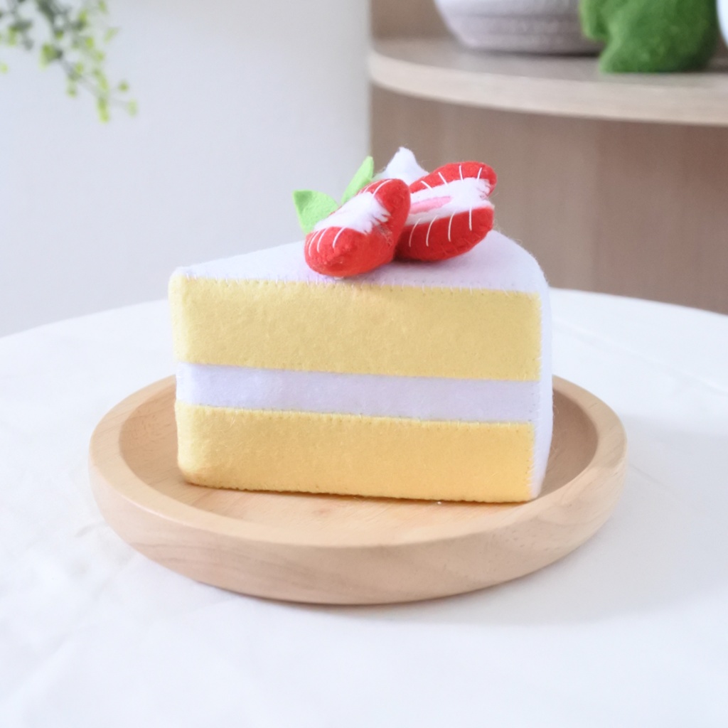 【型紙&レシピ】フェルトで作るショートケーキ