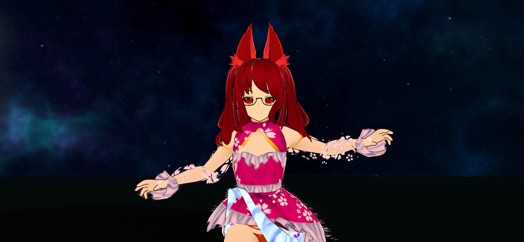 【VRMモデル】ぶらん☆みゅう さくらワンピース Blanc Meow VRM model