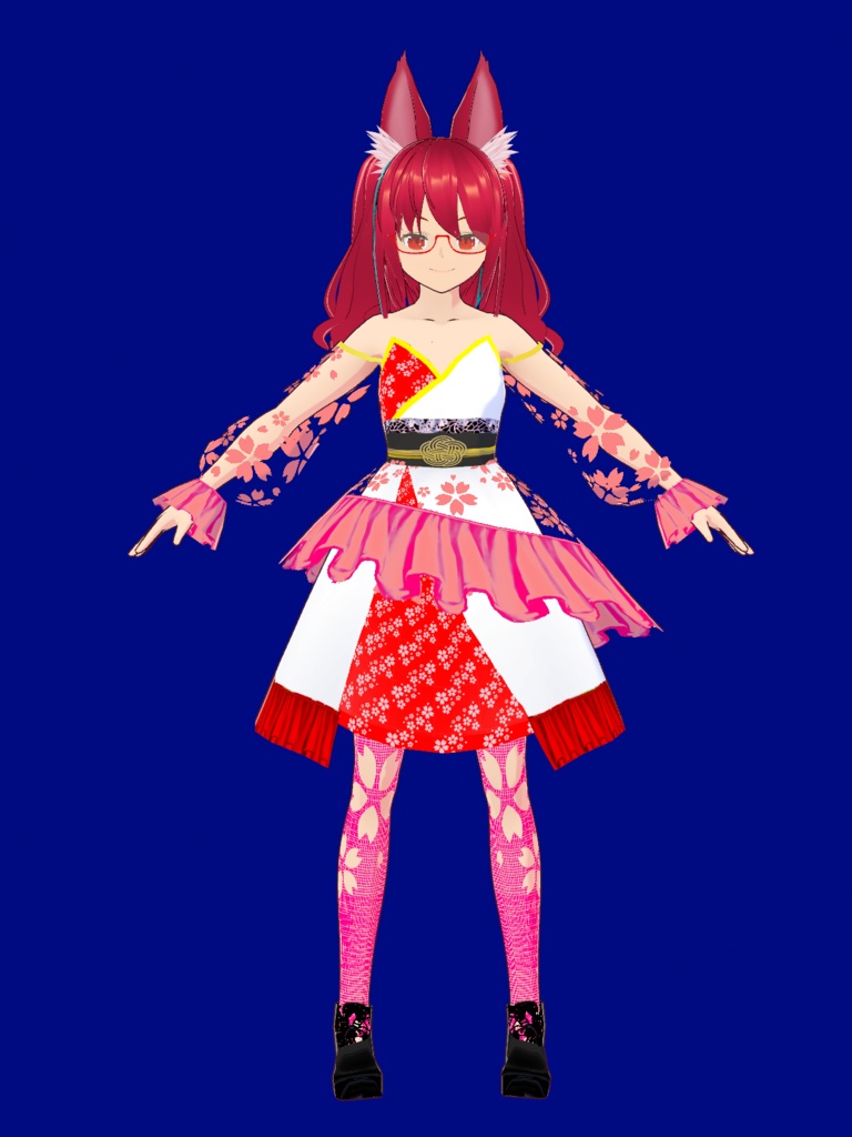 【VRMモデル】ぶらん☆みゅう さくらワンピース 3 Blanc Meow VRM model