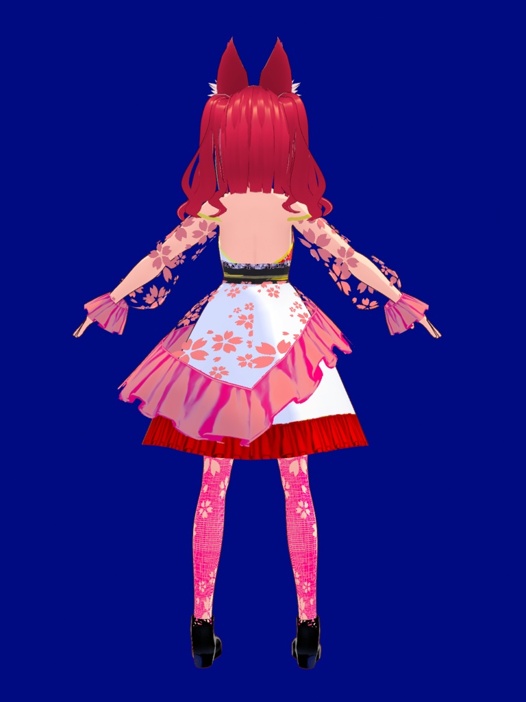 【VRMモデル】ぶらん☆みゅう さくらワンピース 3 Blanc Meow VRM model