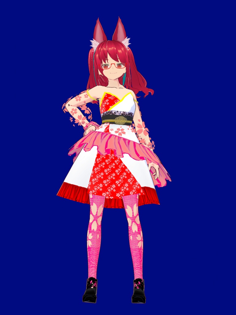 【VRMモデル】ぶらん☆みゅう さくらワンピース 3 Blanc Meow VRM model