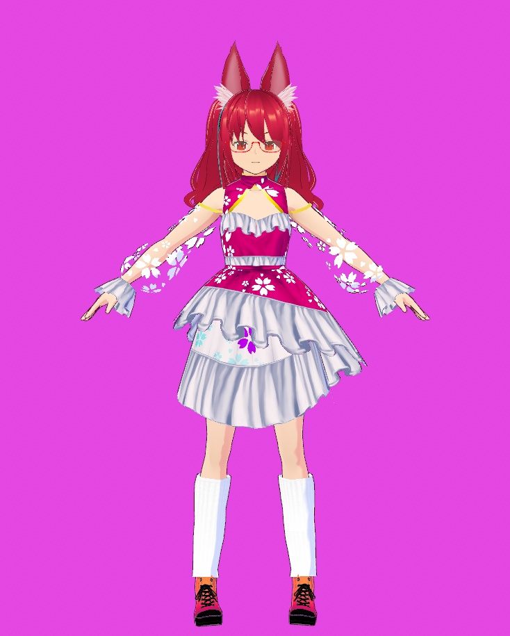 【VRoid Studio用コスチュームセット】桜ワンピースセット Sakura Dress set