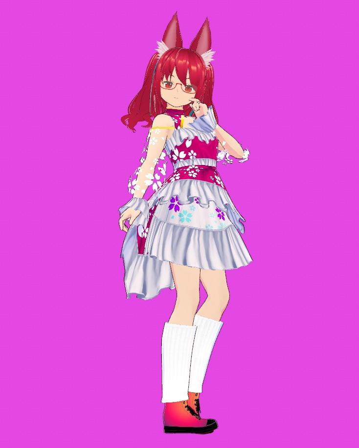 【VRoid Studio用コスチュームセット】桜ワンピースセット Sakura Dress set