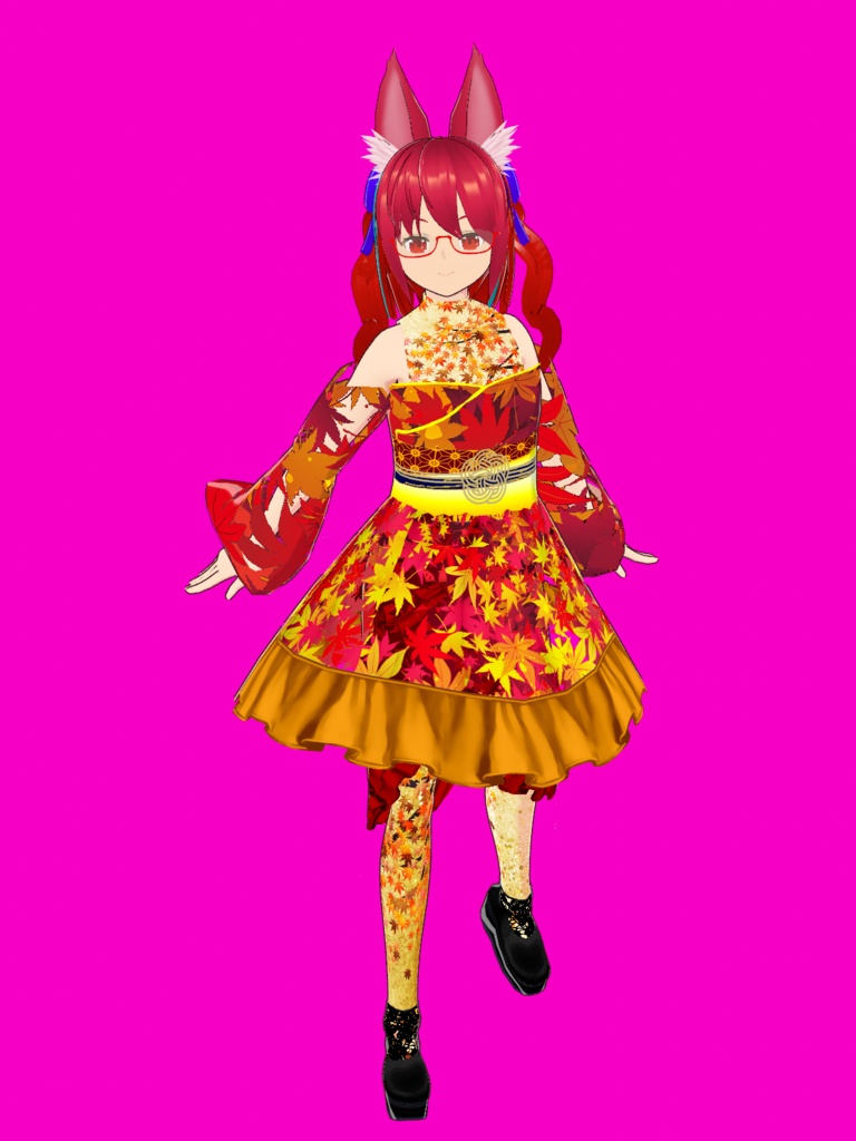 【期間限定VRMモデル】ぶらん☆みゅう もみじワンピース Blanc Meow VRM model (limited-time offer)