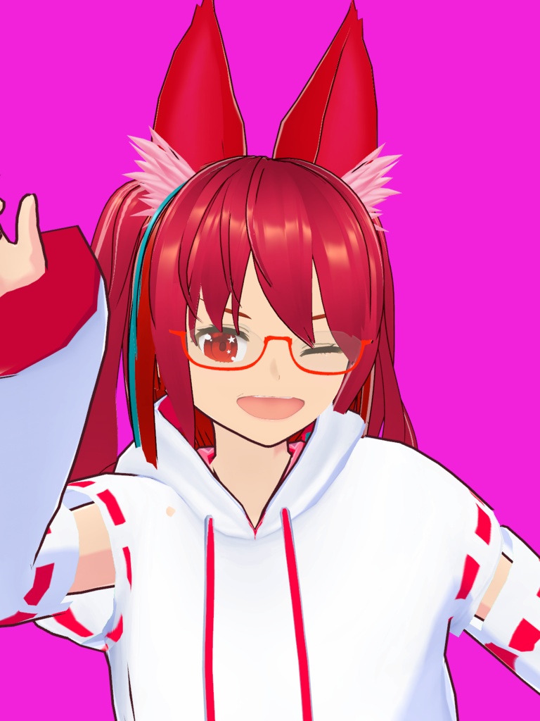 【VRMモデル】ぶらん☆みゅう 巫女風パーカー Blanc Meow VRM model