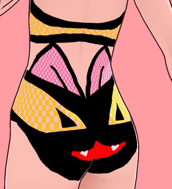 【VRoidStudio用衣装】ねこ柄水着/Cat patterned swimwear/Maillot de bain à motifs de chats