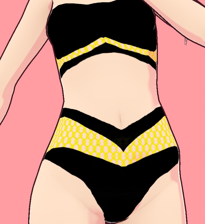 【VRoidStudio用衣装】ねこ柄水着/Cat patterned swimwear/Maillot de bain à motifs de chats