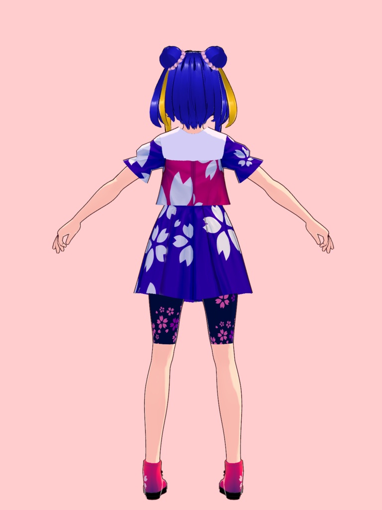 【VRoidStudio用衣装】桜セーラー服セット