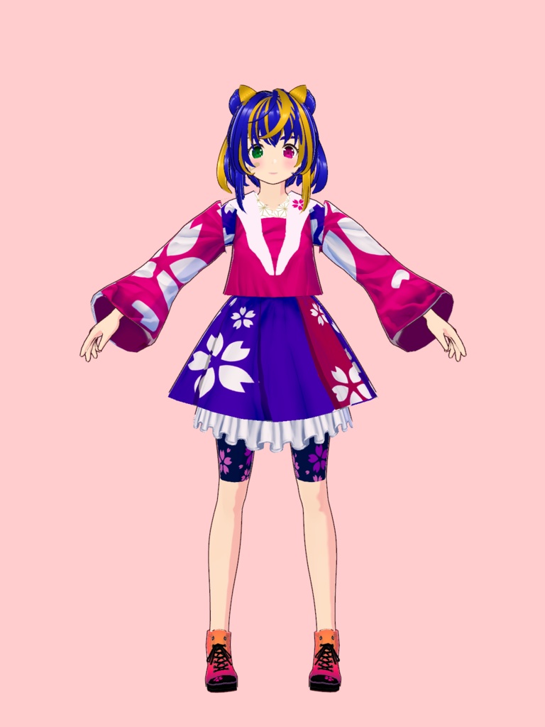 【VRoidStudio用衣装】桜セーラー服セット