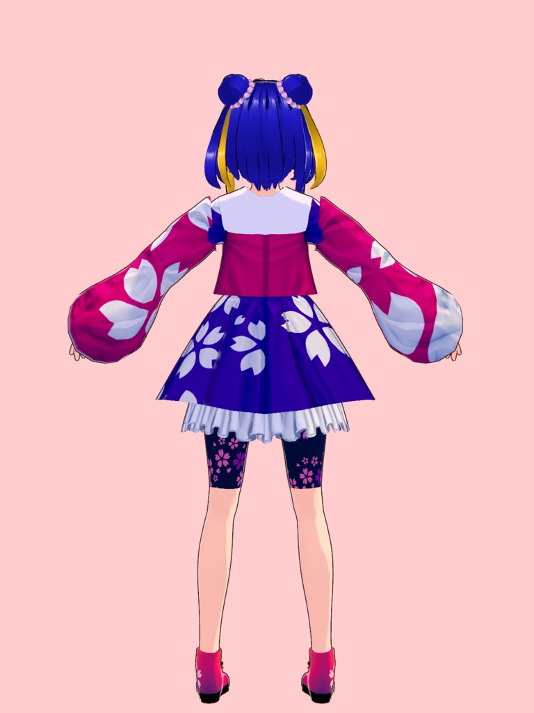 【VRoidStudio用衣装】桜セーラー服セット