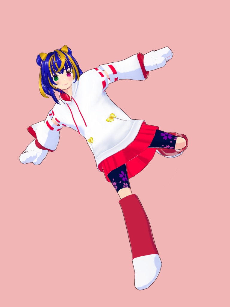 【VRoid Studio用衣装】巫女風パーカー&アニマルグローブ・ブーツセット/【Costume for VRoid Studio】 Miko (maiden) style parka & animal gloves and boots set