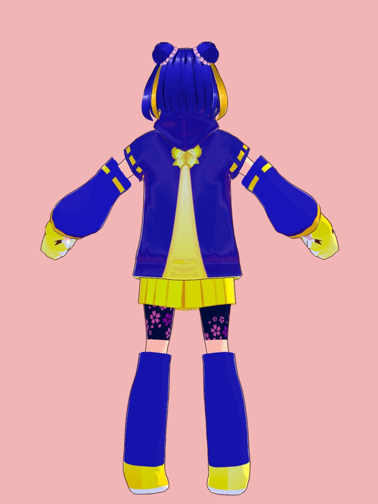 【VRoid Studio用衣装】巫女風パーカー&アニマルグローブ・ブーツセット/【Costume for VRoid Studio】 Miko (maiden) style parka & animal gloves and boots set